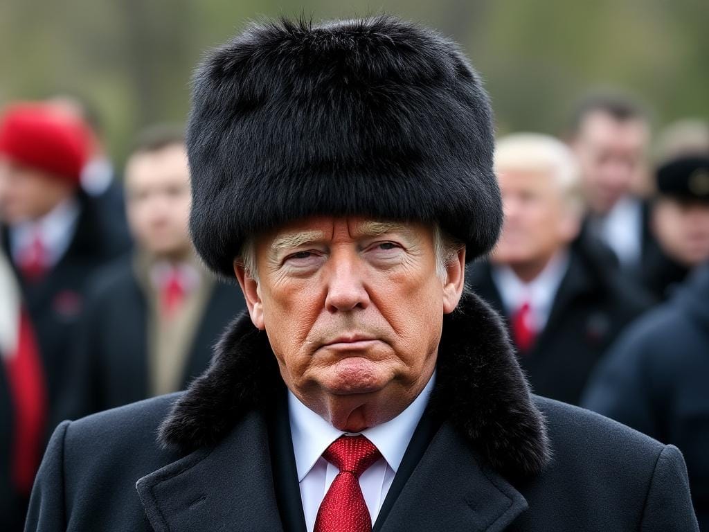 Generated Image of Donald Trump wearing traditional Cossack hat.